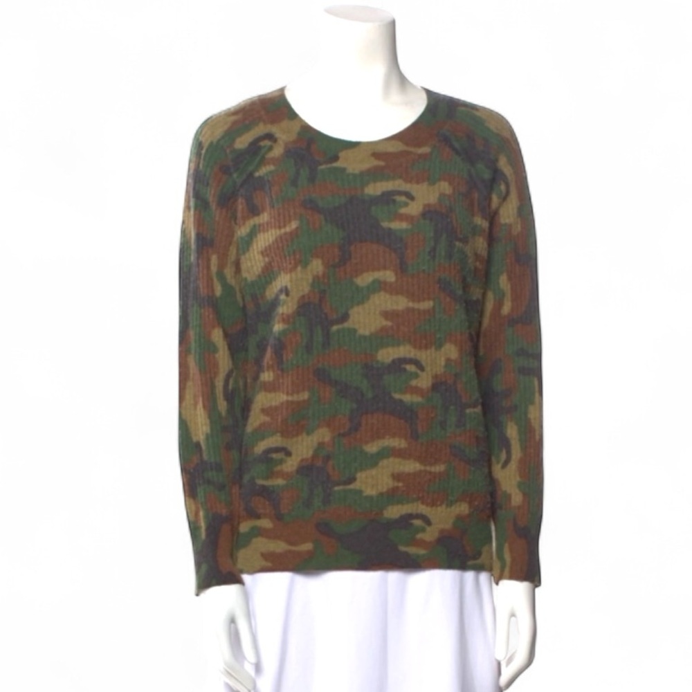 NSF Marta Camo Cashmere Wool Crewneck Sweater Small - Picture 13 of 13